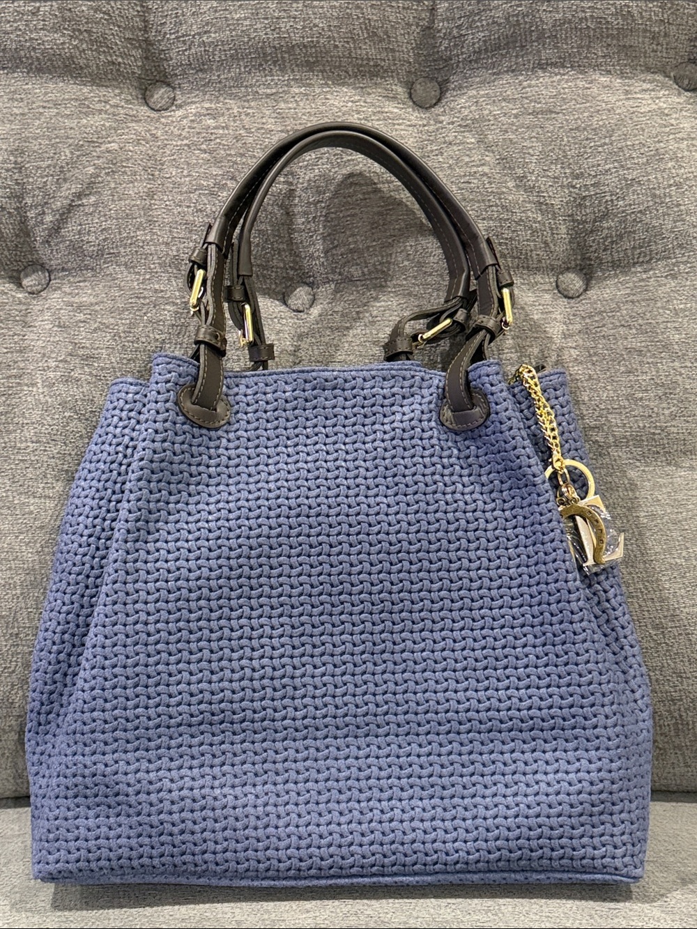 Tuscany Leather KeyLuck Blue Woven Purse
